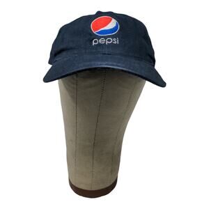 Port and Company Pepsi Slideback Hat Embroidered Logo Spell Out Blue